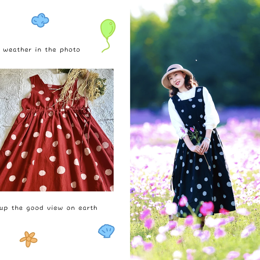 原创文艺前后两穿 腰间抽绳 棉麻无袖连衣裙 侧兜