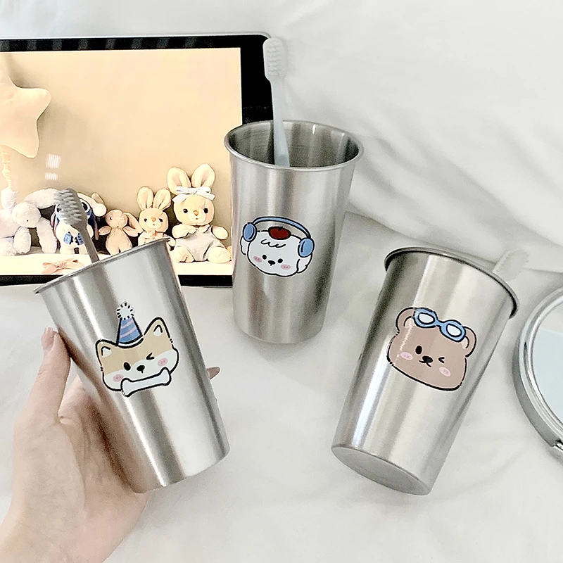 可爱304不锈钢简约漱口杯家用高颜值防霉学生漱口洗漱杯水杯刷牙