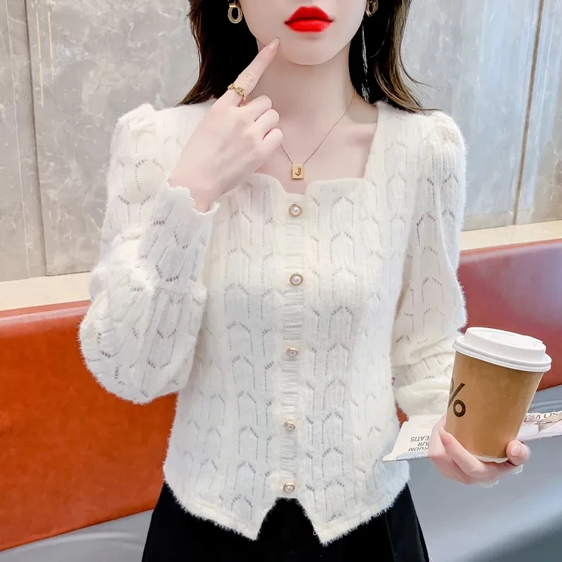 2024秋装新款加绒加厚女气质百搭打底衫洋气时尚毛衫显瘦减龄上衣