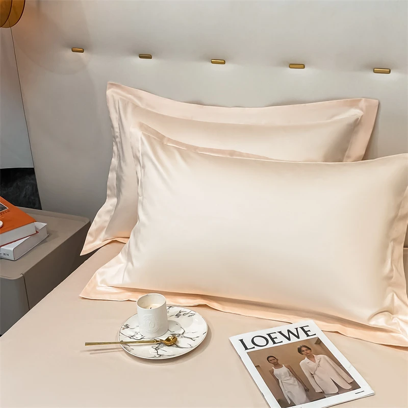 纯色长绒棉枕套一对装高端纯棉全棉100单品48*74单人网红四季可用