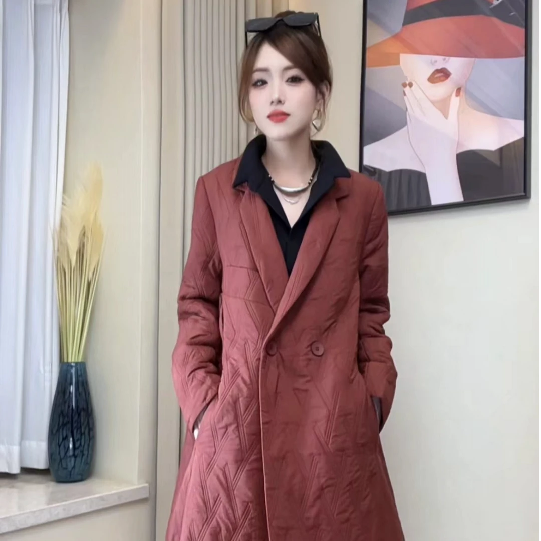 【五姐精选】冬季女装加棉风衣外套气质百搭宽松休闲5160