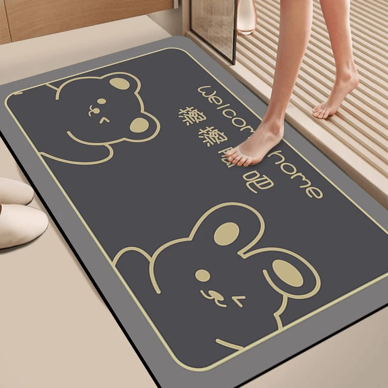 硅藻泥地垫卡通地毯吸水垫防滑家居卫生间速干家用门口脚垫子