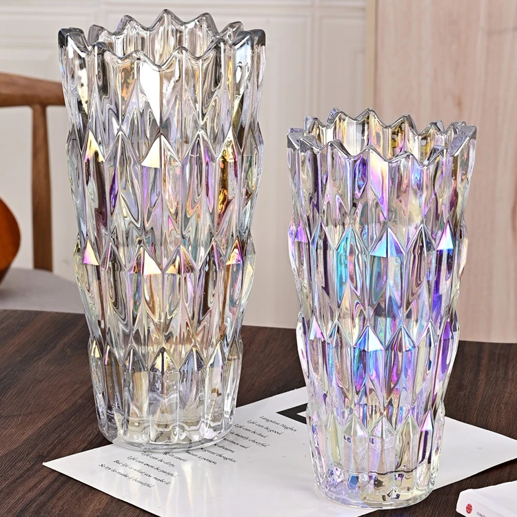 繁星轻奢高级感玻璃花瓶大号透明水培水养鲜花富贵竹客厅插花摆件