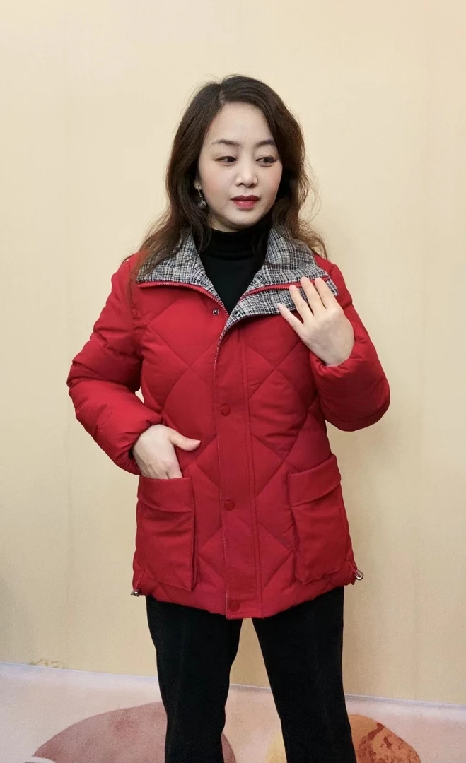 [毛嫂]2023冬季新款时尚妈妈装加厚韩版百搭女装棉服休闲外套棉衣