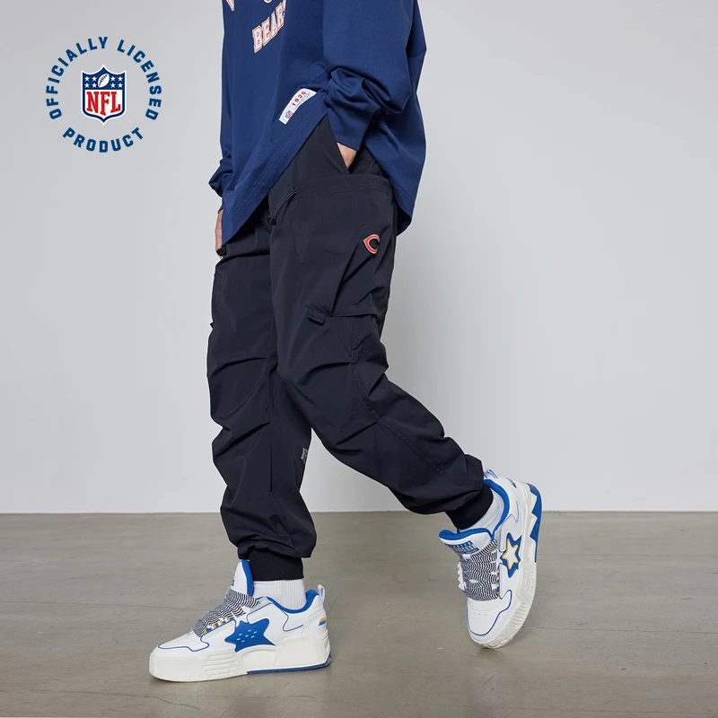 NFL超级碗SF49人队休闲长裤 撞色拼接美式复古训练运动束脚裤