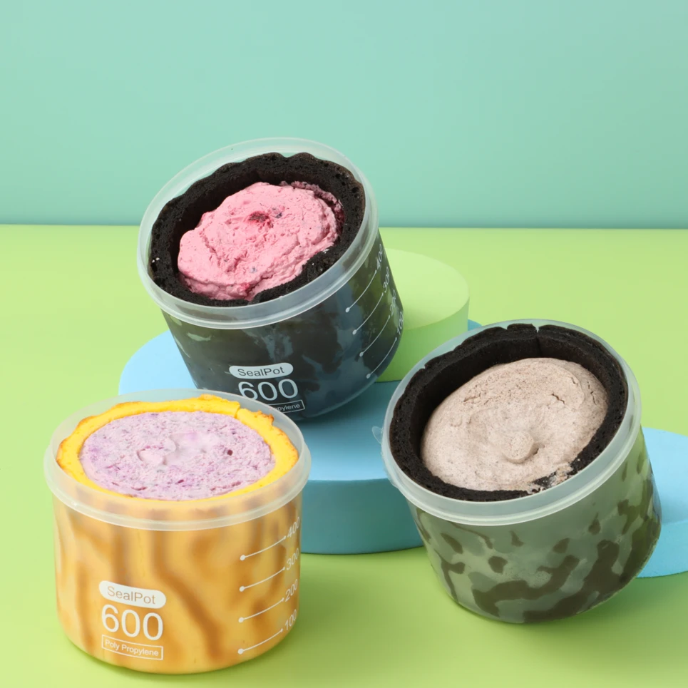 优食尚 600ml蛋糕桶乌梅子酱奥利奥桶奶油奶酪罐子蛋糕盒子【A】