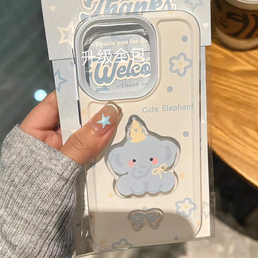 黄帽蓝色大象苹果15/14/13promax透明保护壳12/11软壳x/xsmax全包