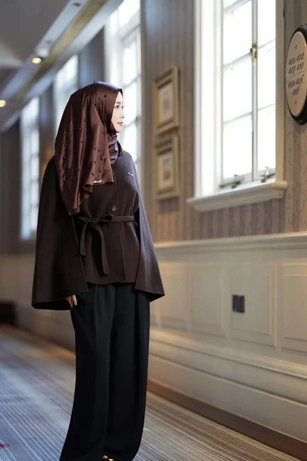 【嘉米拉】秋冬新品斗篷毛呢大衣DY23198