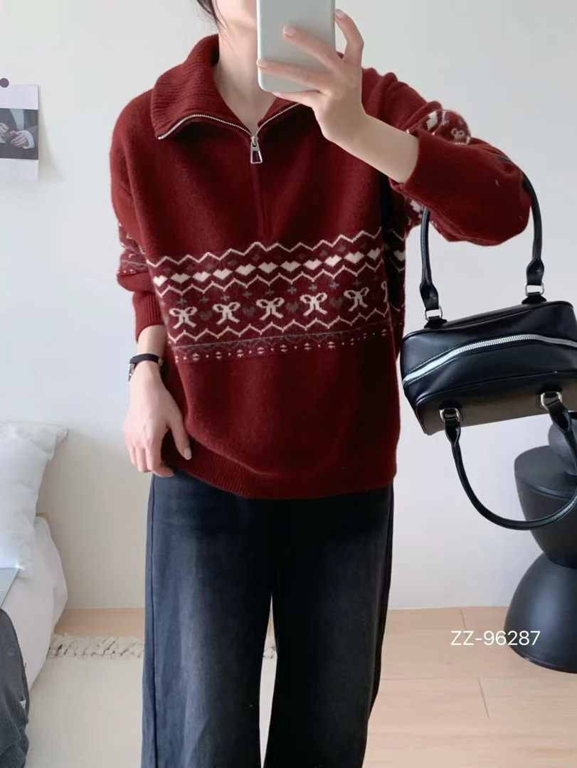2025新款网红爆款别致针织衫上衣高级感春季毛衣96287