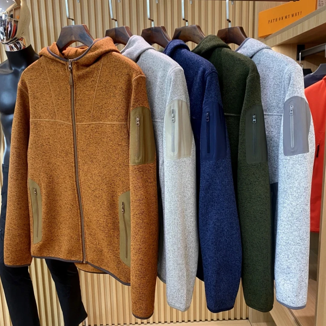 茑+飞禽系列抓绒保暖连帽外套夹克上衣防风开衫针织卫衣外套！8806