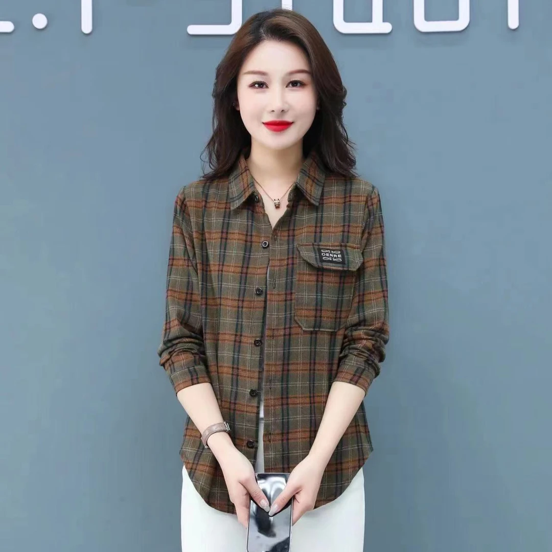 2025年春夏新款透气棉休闲格子衬衫