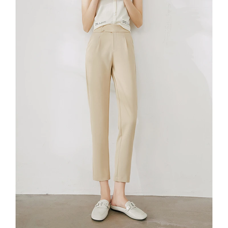 晚白2024秋新【福利】高腰修身显瘦通勤减龄职业OL西裤女24062388