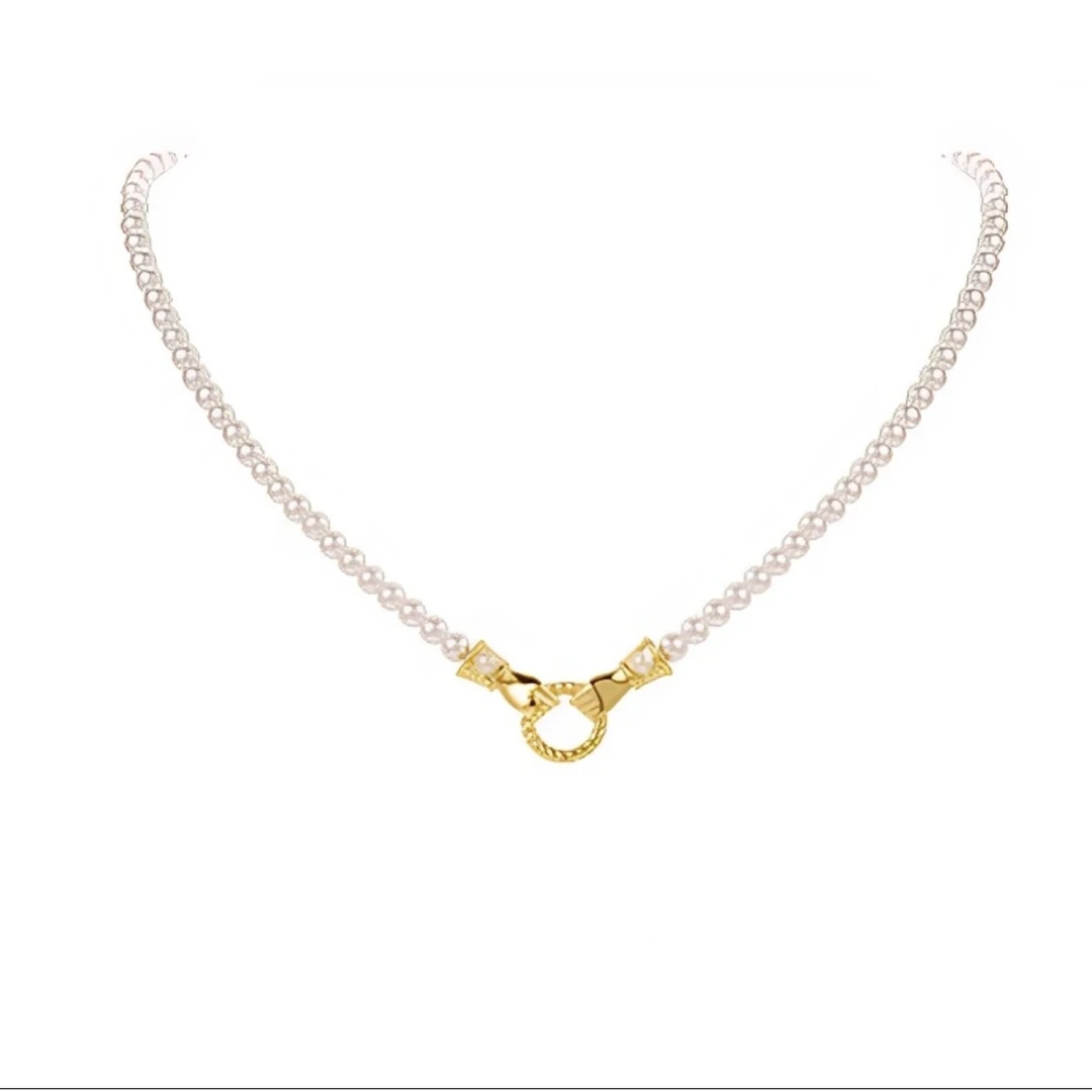 执子之手6mm白色项链