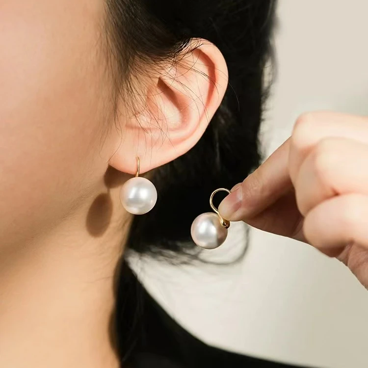 七彩赛奥白12mm高跟鞋耳钉耳饰