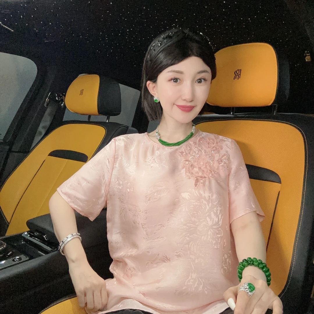 Betty Bairn【生笙 · 丝绸】新中式桑蚕丝提花上衣24B-BW1823