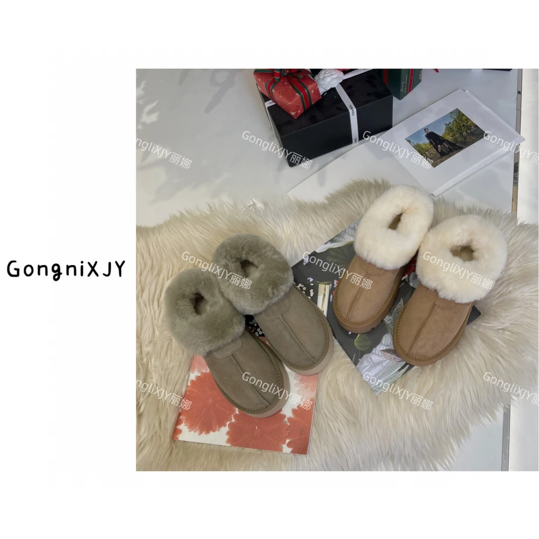 【LINA·GXY】中缝毛毛款短筒厚底雪地靴