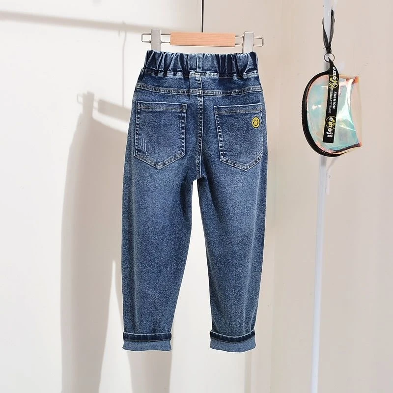 女童牛仔裤2023春秋新款儿童中大童洋气春秋宽松长裤女孩休闲裤子