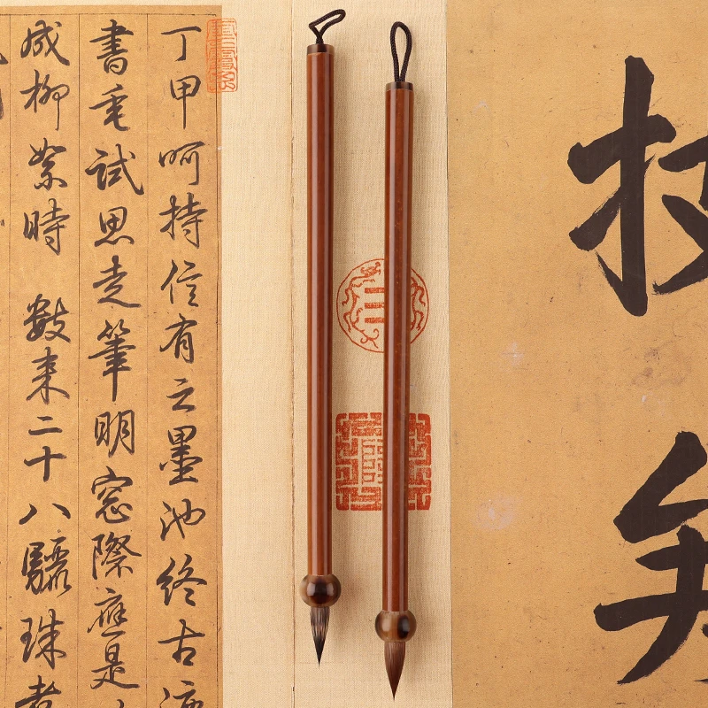 迦镜迦蓝鸡狼毫紫毫小楷毛笔瘦金体二王行草书法临摹字帖国画勾线