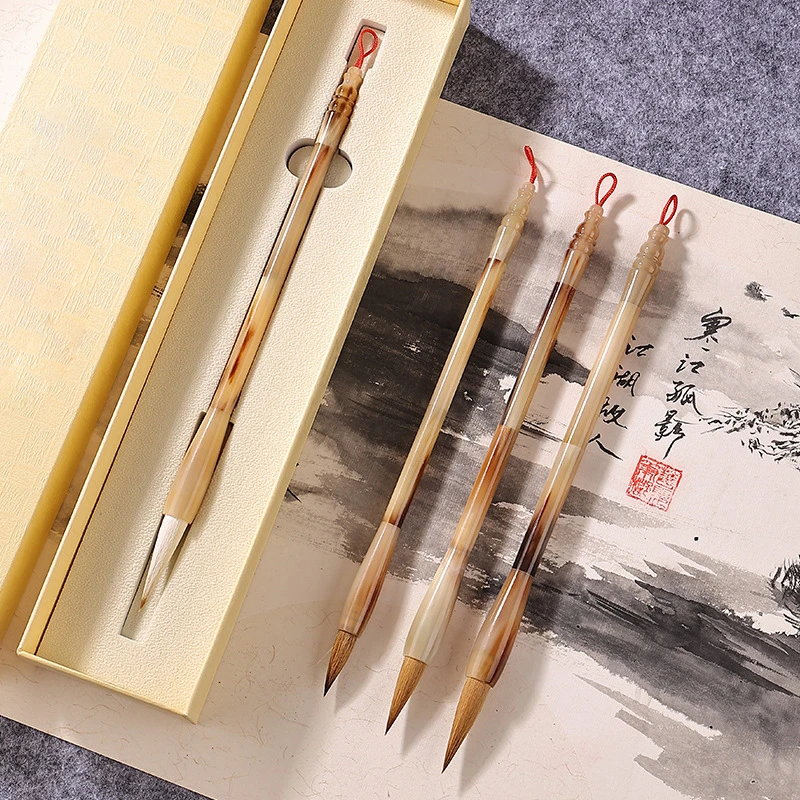 【观澜】牛角高品中号狼毫兼毫大中小号适合楷书行书隶书创作书法用