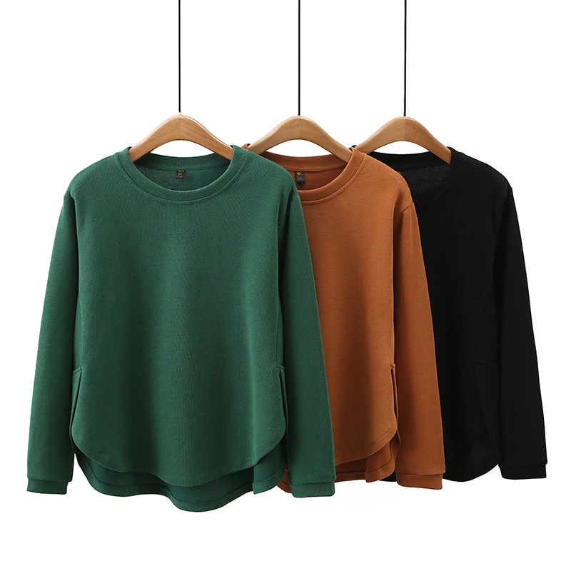 橙子王大码卫衣米妮毛绒开衩卫衣