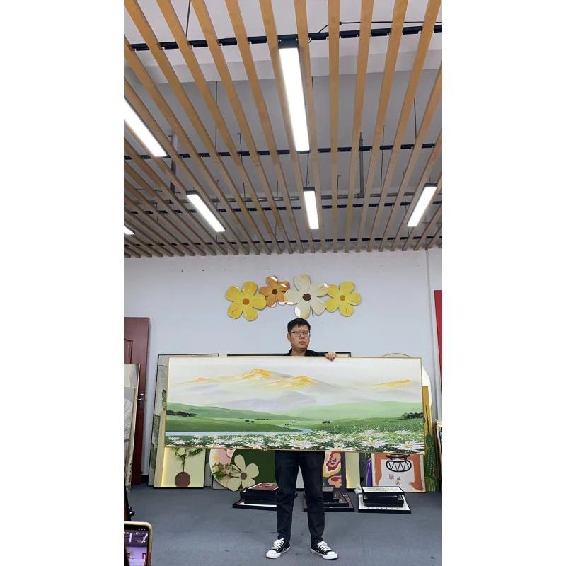 北欧客厅山水沙发背景墙挂画现代简约壁画高档大气砂岩画70200