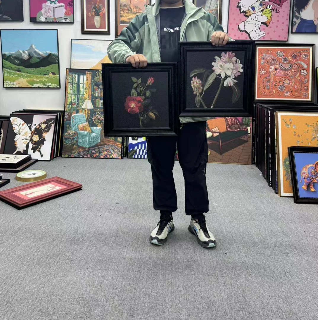 《杜鹃》中古风客厅装饰画高级感复古小众艺术挂画床头花卉壁画4040