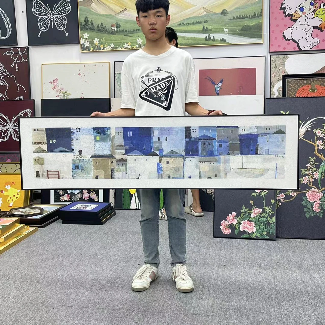 抽象艺术卧室装饰画现代简约主卧床头挂画横幅轻奢客厅壁画40150