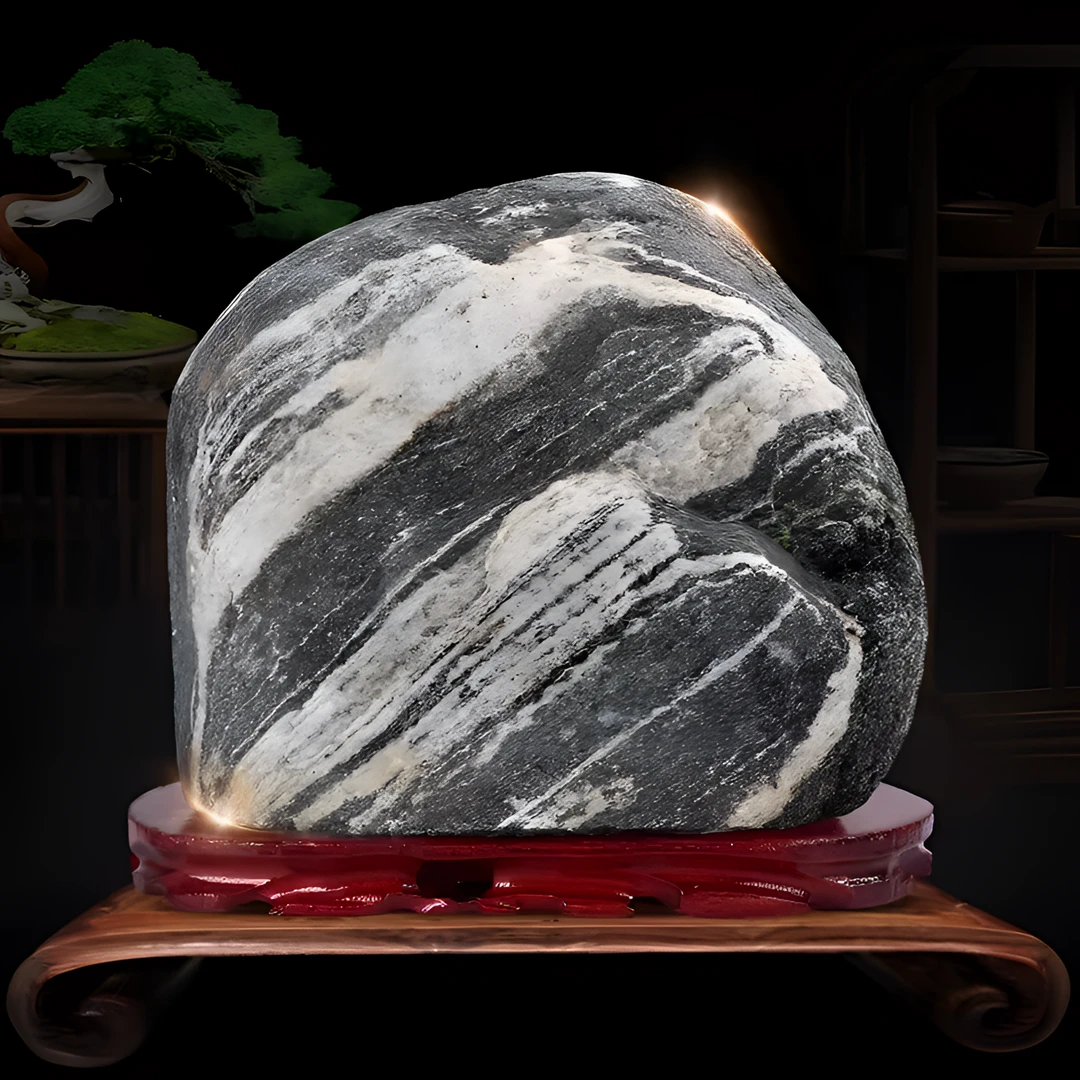 山东原石平安石大号办公室靠山石玄关老料风化石头摆件奇石摆件