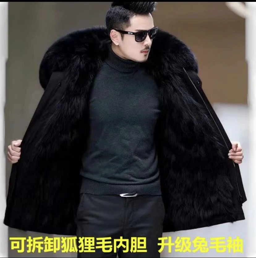 【必入狐狸王中长款】极寒系列内胆狐狸毛保暖中长款大毛领连帽派克