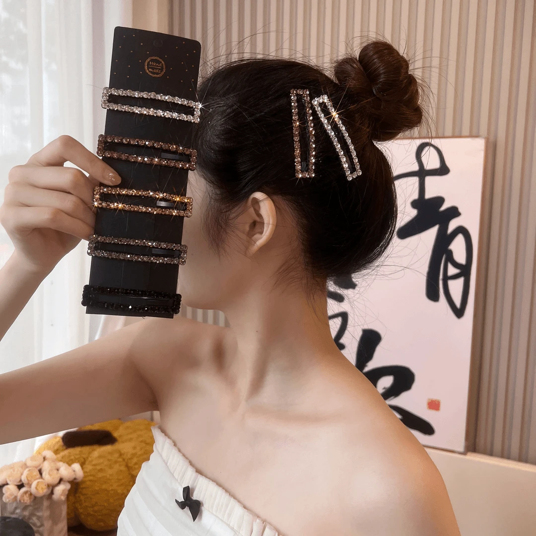 韩国东大门新款闪钻侧边夹发夹甜美简约发饰气质优雅刘海夹bb夹女