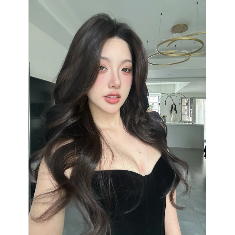 了了专属【天生女主】大面积半蕾丝进口丝假发随意分缝自然蓬松日常