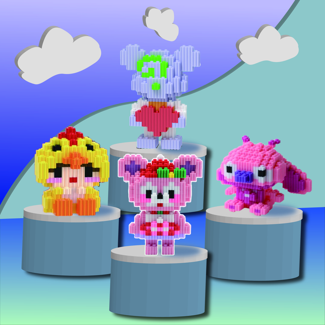 【菲菲专属】4盒独立包装益智小颗粒拼搭积木玩具礼物