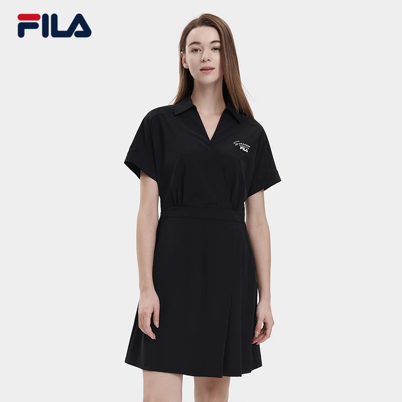 Fila/斐乐女子【休闲凉感显瘦连衣裙】秋季梭织运动裙F11W338311F