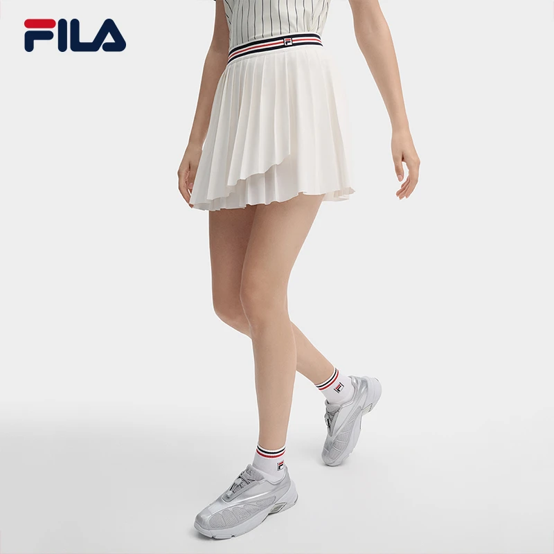 Fila/斐乐女子休闲时尚百搭简约梭织雪网球短裙健身F11W437301F
