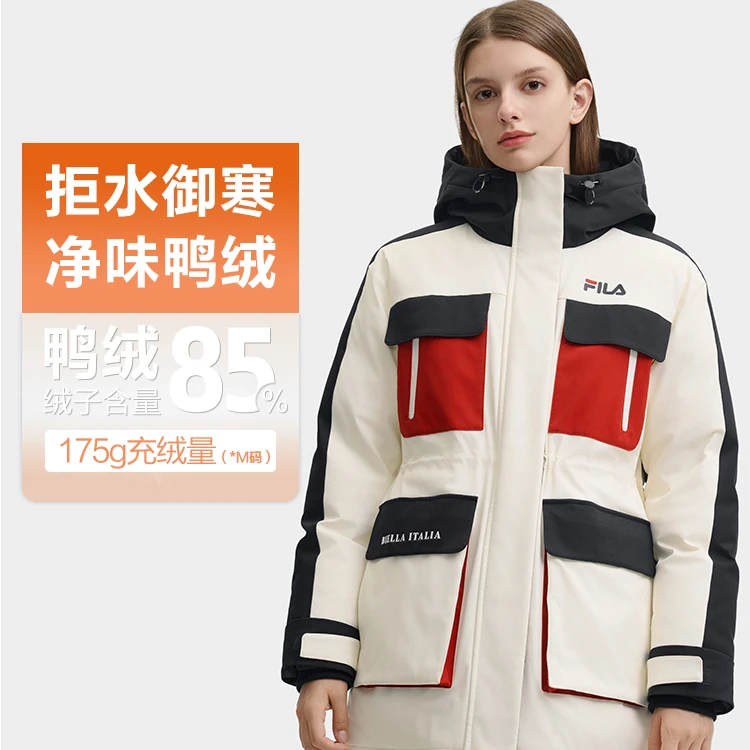 Fila/斐乐【年终狂欢季】户外保暖中长款连帽派克服F51W549994A