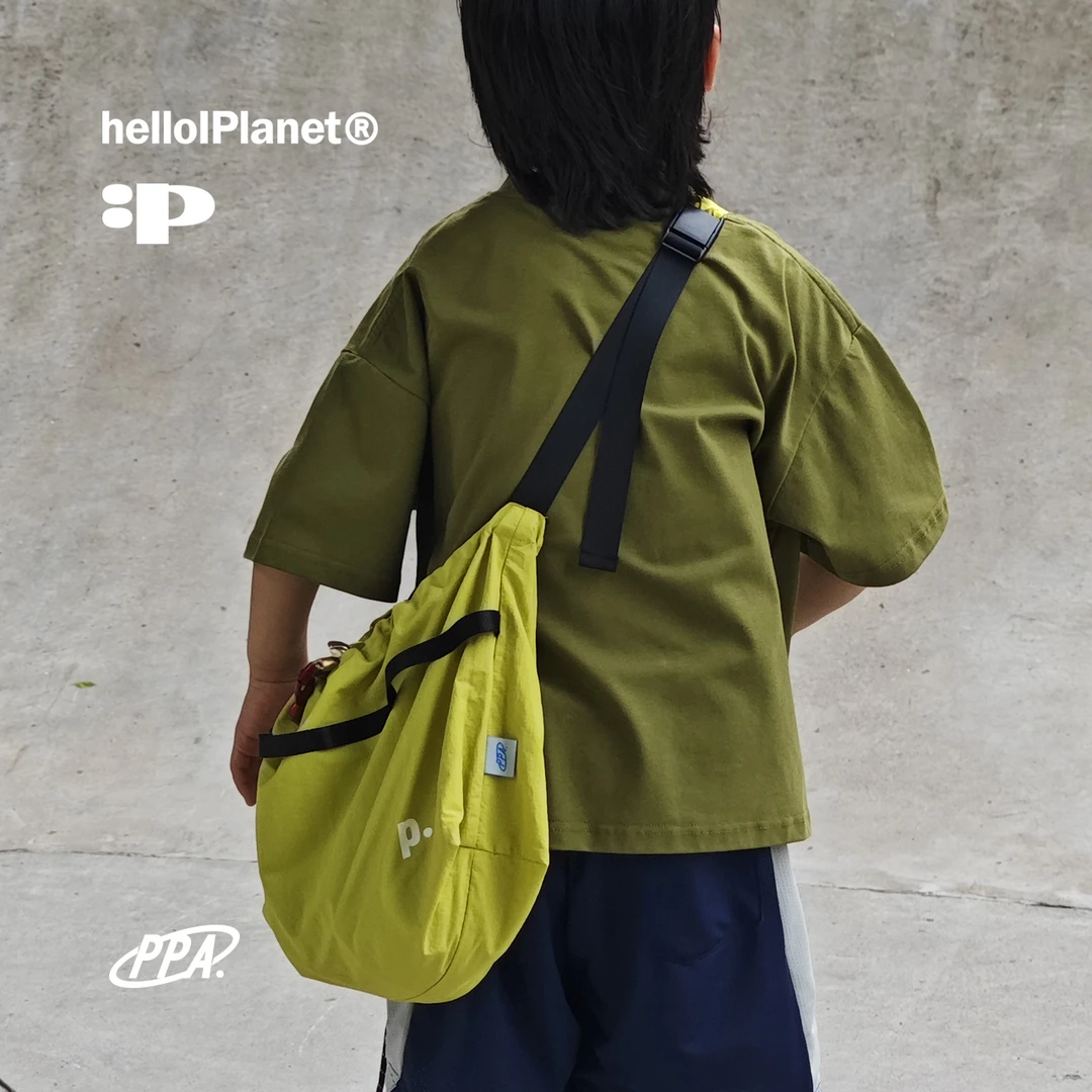 ppapa 格子夏季宽松网眼透气薄款斜挎包户外运动儿童 PA-0001