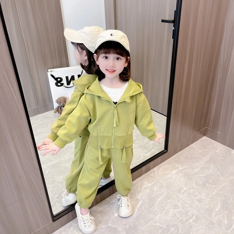 女童春装2023新款女孩5套装洋气时髦小童装1-3岁4宝宝运动两件套6