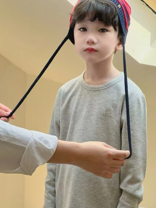 8322中大童2024新款冬季保暖内衣纯棉舒适透气字母家居服