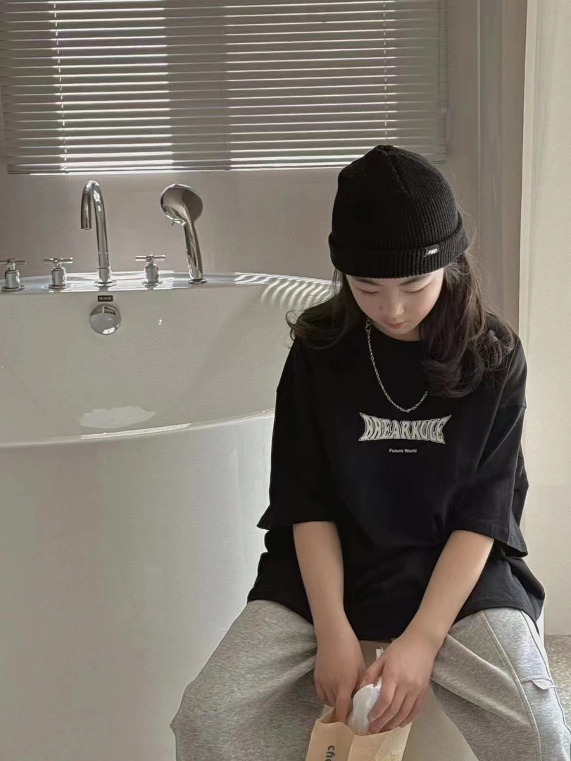 165时尚亲子装儿童中大童新款夏季短袖T恤衫休闲宽松圆领棉潮流