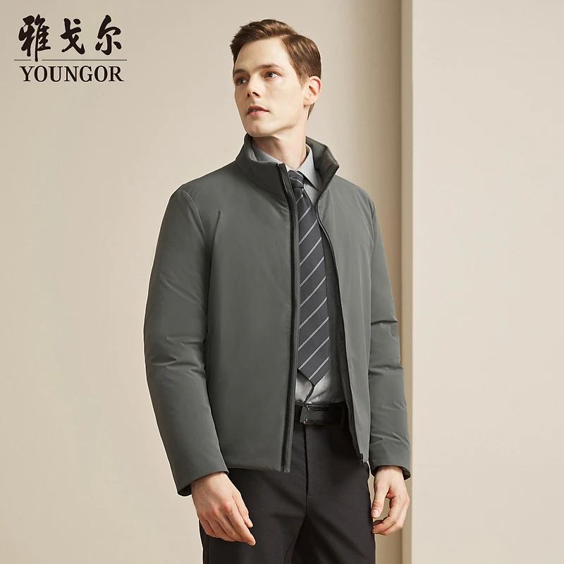 雅戈尔秋冬季新款男士中青年商务休闲经典时尚百搭保暖短款羽绒服