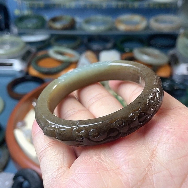 和田玉（糖玉）手镯未镶嵌50.8mm 福在眼前