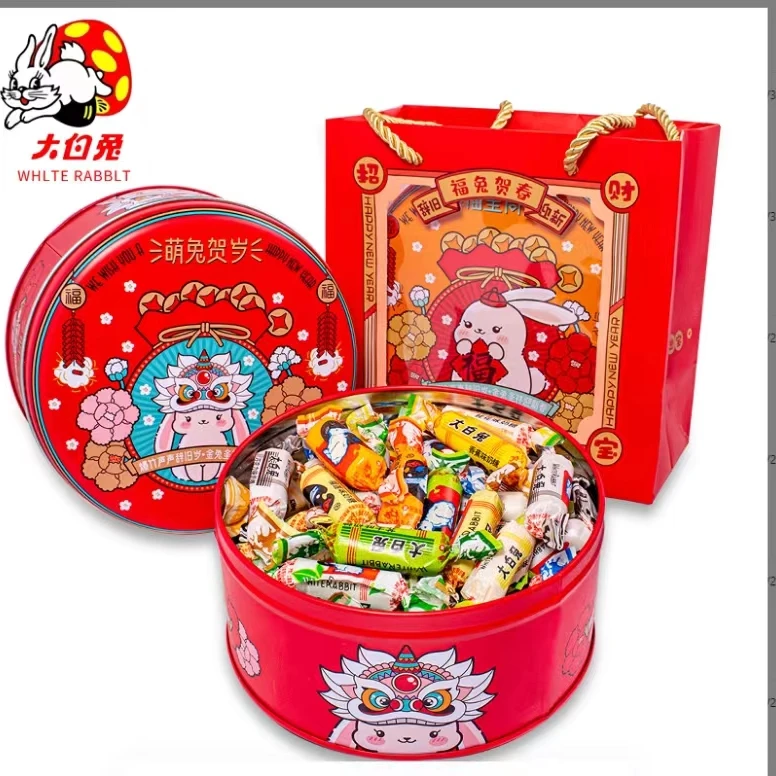 大白兔奶糖300克礼盒配礼袋喜庆贺岁年货糖果零食伴手礼DR
