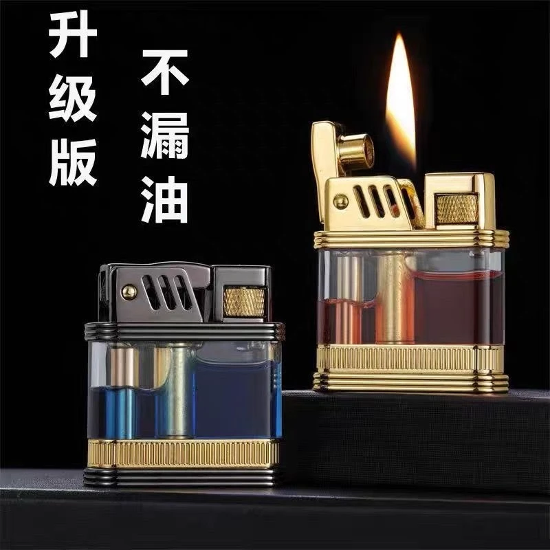 佐罗716透明可视油仓款煤油打火机旋转一键弹射男士创意礼物
