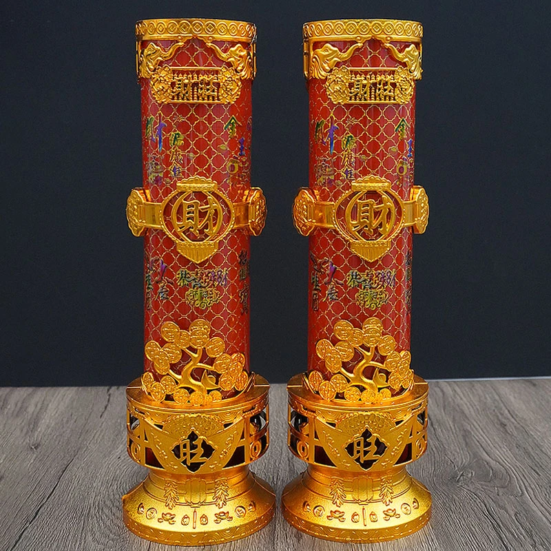 恒香缘福到财到水晶蜡烛灯酥油蜡烛无烟家用防风结婚喜庆环保蜡烛