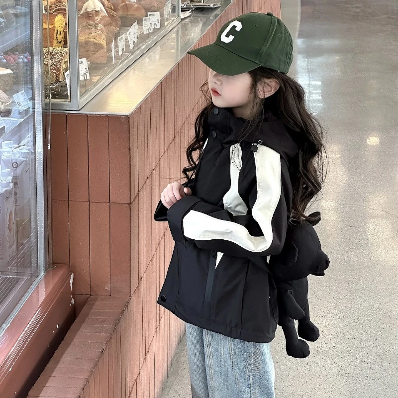 童装女童冲锋衣外套三合一儿童加绒可拆卸外套秋冬韩版儿童外套