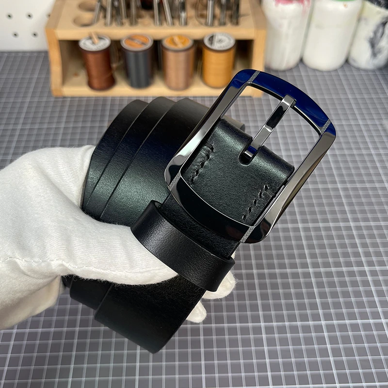 陶瓷扣男士皮带真皮头层牛皮针扣时尚休闲商务手工真牛皮裤腰带潮