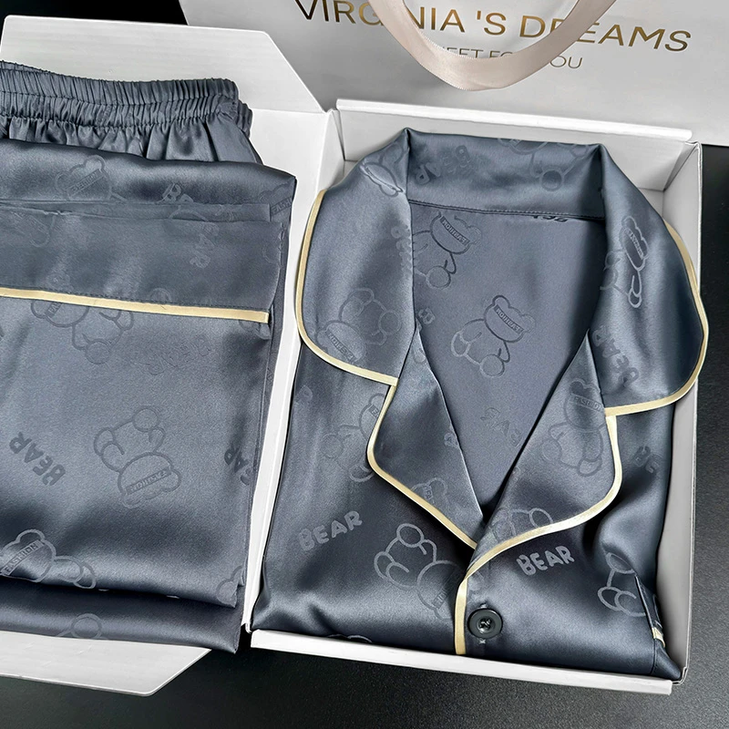 父亲节礼物送爸爸男士夏季冰丝睡衣2025新款生日礼物送老公礼盒装