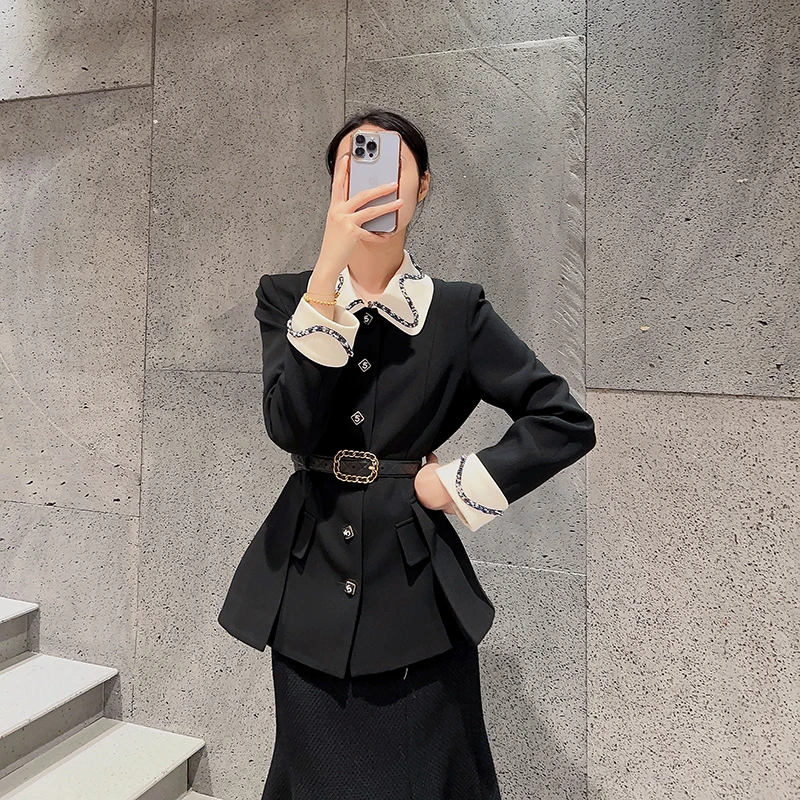 M1895梦幻独角兽!收腰显瘦重工钉珠百搭气质外套 衣长67 DC9068