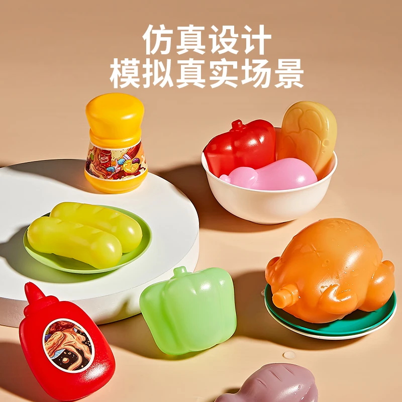 一口四家儿童过家家迷你厨房仿真玩具食物烧烤做饭玩具男女孩套装