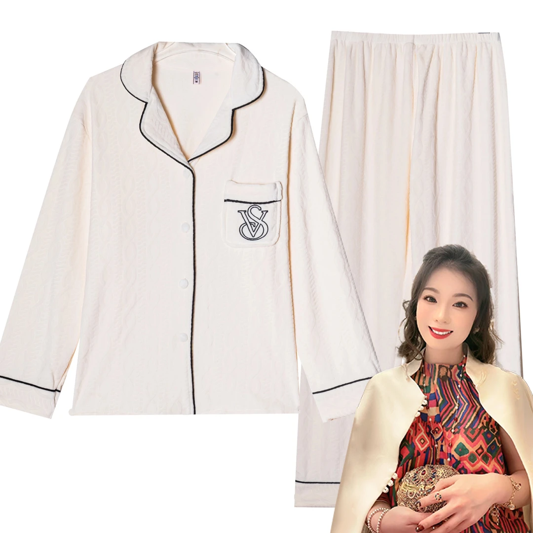 秋冬新款海岛绒睡衣男女情侣款加厚加绒保暖家居服套装大码高级感